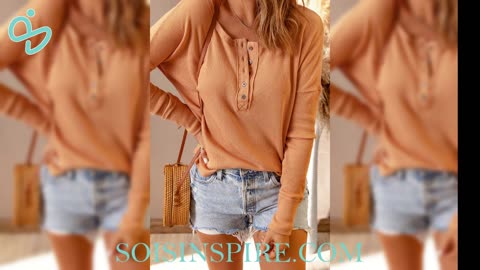 Waffle Knit Henley Long Sleeve Top #HenleyTop #LongSleeveTop #FallFashion #MustHaveTop