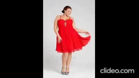 plus size women's clothing /Plus size red dress