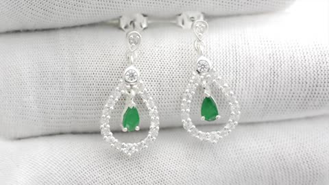 Shop Natural Emerald Earrings in solid gold From Chordia jewels