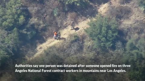 One detained after contractors fired upon near LA