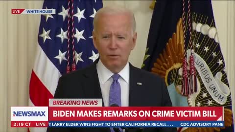 BREAKING: Biden addresses new crime victim bill | Newsmax
