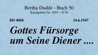 BD 4068 - GOTTES FÜRSORGE UM SEINE DIENER ....