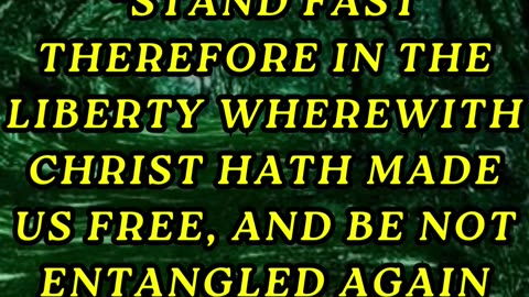 Stand fast therefore in the liberty wherewith Christ hath made us free, and be not entangled again..