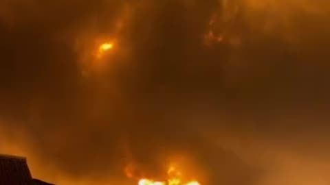 Novomoskovsk Dnepropetrovsk region, an oil depot is on fire after hit by Geran kamikaze drones