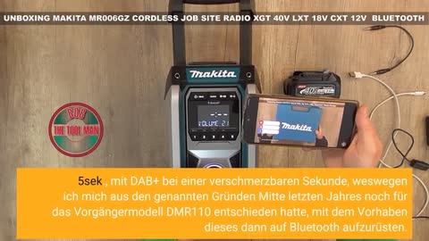 Makita DMR112 Akku-Baustellenradio 7,2 V - 18 V mit DAB+ und Bluetooth (ohne Akku, ohne Ladegerät)
