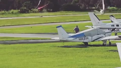 Plane crashing video when it collides from chopper in air