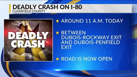 Coroner called to multi-vehicle crash on I-80 in Clearfield County