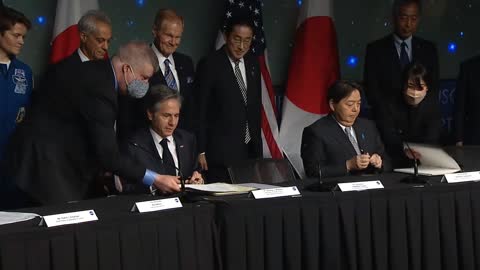 Antony J. Blinken remarks and signs a U.S.-Japan Space Cooperation Framework Agreement