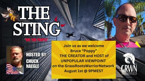 The Sting Welcomes Bruce "POPPY" August 1st 9pm EST