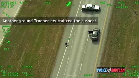 Texas Police Drone Video Captures Shootout on Highway