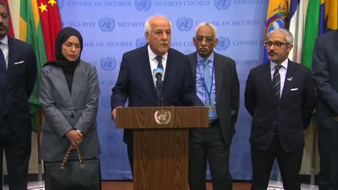 Arab Group & Islamic Group on Palestine - Media Stakeout | UN Security Council