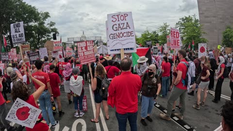 US presidential candidate Claudia De la Cruz at the protest "ARREST NETANYAHU" in Washington, DC.