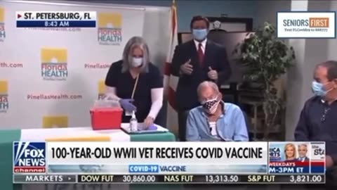 RON DESANTIS USED A AMERICAN WW2 VETERAN WHO WAS 100 YRS OLD TO SIT IN CHAIR AS A GUINEA PIG AS A ADVERTISEMENT FOR THE VAXX