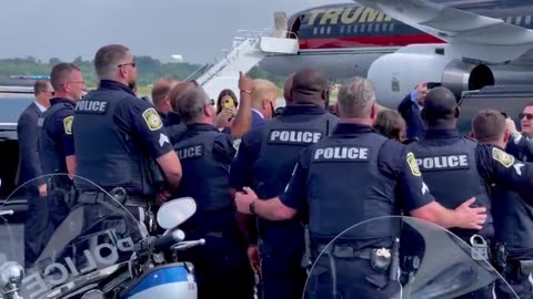 Trump Greets Police Officers In Georgia