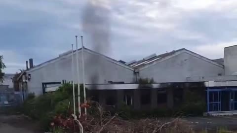 The crown paints building in Coolock is once again on fire.