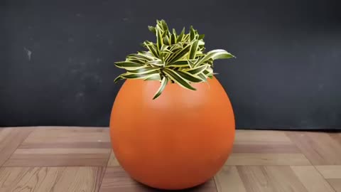 White cement flower pot // paper easy cement pottery making