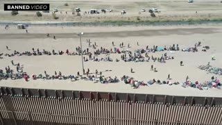 EPIC! Exclusive Drone Footage Of Migrants Being Processed & Brought Into Texas 5 12 23