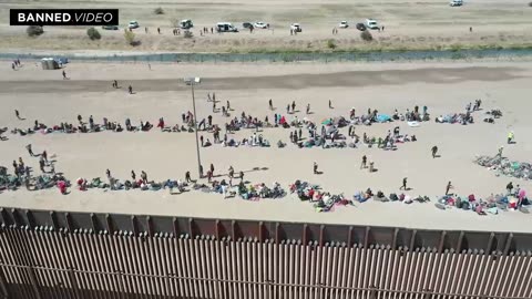 EPIC! Exclusive Drone Footage Of Migrants Being Processed & Brought Into Texas 5 12 23