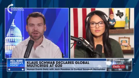 Jack Posobiec and Savanah Hernandez SLAM Klaus Schwab and the WEF.