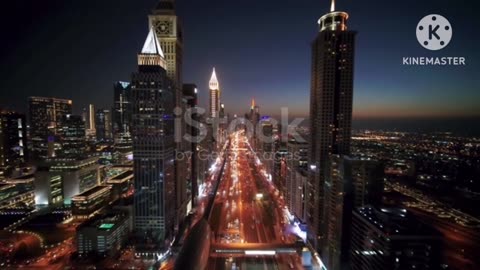 Aerial view of shekh zaid road Dubai united arab Emirates