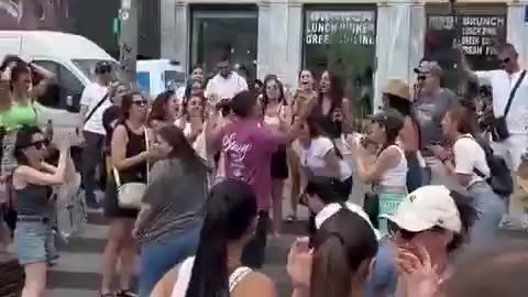 Israelis celebrate in Athens, Greece.