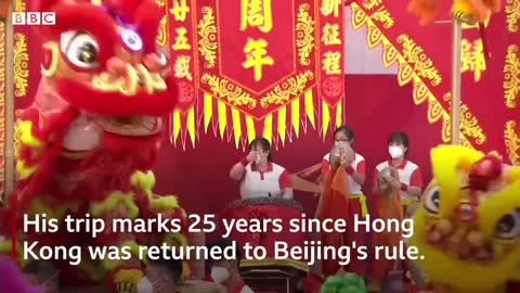 China's President Xi arrives in Hong Kong for handover anniversary – BBC News