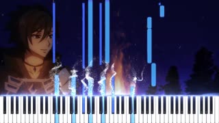 Black Summoner ED Wherever by Minori Suzuki(Piano Visualizer) #blacksummoner #anime #piano