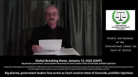 Cour internationale de justice de Common Law, 15 janvier 2022 (GMT)