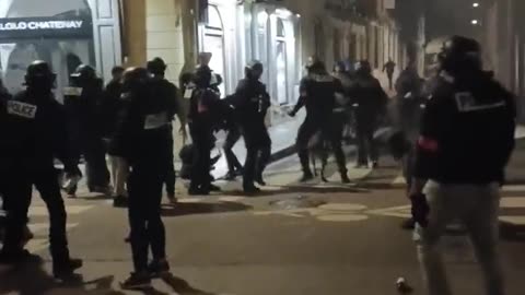 LYON France, Images of a regime that can only hold on by using the most brutal violence (Mar 18, 2023)