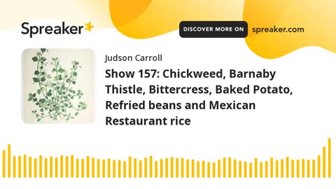Show 157: Chickweed, Barnaby Thistle, Bittercress, Baked Potato, Refried beans and rice