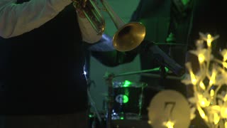 trumpet player medium close