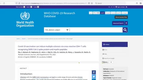 Straight from the W.H.O. itself: "Covid-19 vaccination can induce multiple sclerosis"