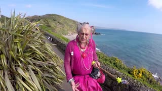 Mike Howells part 1 Whisand bay 9th April 2017. Man in a dress in memory.