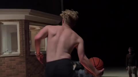 Dude Makes Incredible Basketball Trick Shot at Night 😤