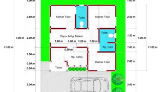 house plan 7x7 meters