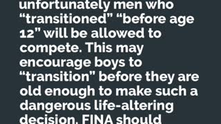 FINA bans most trans "women" from swimming competition
