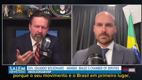 Sebastian Gorke com Eduardo Bolsonaro: "democracia" brasileira?