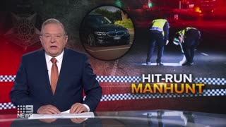 Driver on the run after leaving man for dead on highway | 9 News Australia