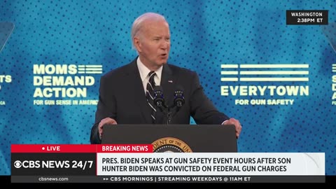 Biden speaks on gun safety, doesn't mention Hunter Biden verdict CBS News
