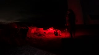 Night lapse at a medieval castle on the coast . GoPro