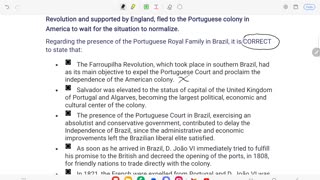 Exercises on the coming of Portuguese Royal Family to Brazil