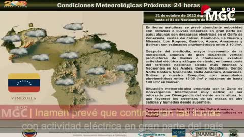 Inameh prevé que continuarán las lluvias con actividad eléctrica en gran parte del país