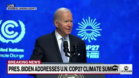 Biden speaks at COP27, reaffirming the US as a global climate leader l ABC News