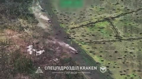 Additional and longer footage of the results of the artillery defeat of a column P1