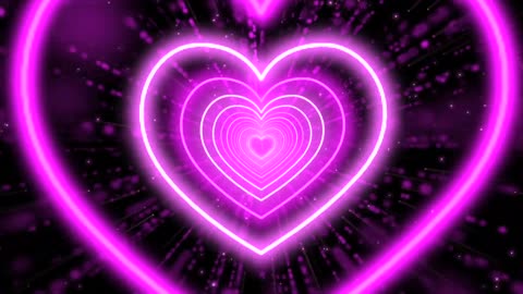 913. Heart TunnelRed💗Heart Background Neon Heart
