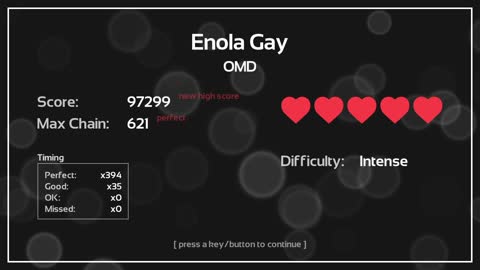 Melody's Escape to, "Enola Gay", by OMD.