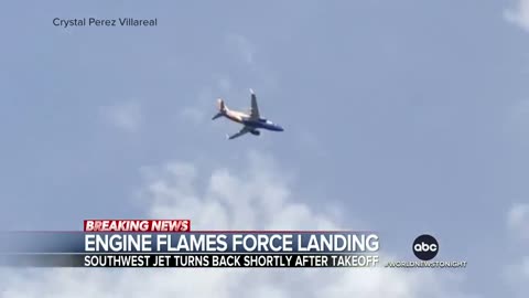 Engine Bursts Into Flames Shortly After Takeoff | The World News.