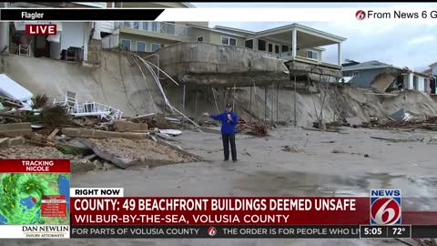 49 beachfront buildings in Volusia County deemed unsafe after Nicole hits Florida