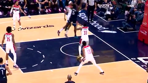 NBA - Anthony Edwards drives downhill then elevates to the slam! Timberwolves-Wizards