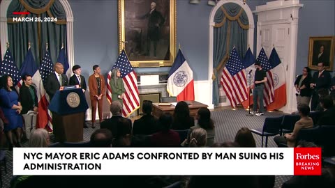 Boom- NYC Mayor Eric Adams Directly Confronted By Man Telling Him He's Suing His Administration